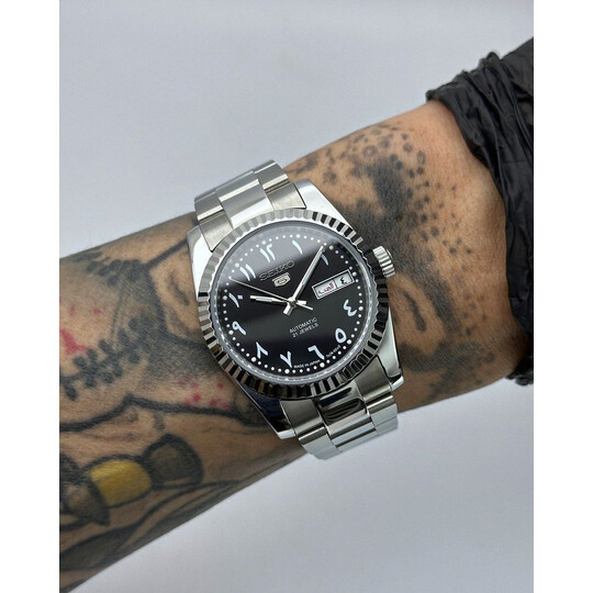Custom Seiko Mod • Triple Arabic Black Datejust • 36mm